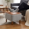 Puff Decorativo Verso 45x51 cm Pes Madeira Boucle E Courino TCE 1018 TCS 727 MOLL