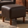 Puff Decorativo Verso 45x51 cm Pes Madeira Courino TCS 721 MOLL