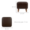 Puff Decorativo Verso 45x51 cm Pes Madeira Courino TCS 721 MOLL