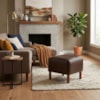 Puff Decorativo Verso 45x51 cm Pes Madeira Courino TCS 721 MOLL