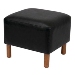 Puff Decorativo Verso 45x51 cm Pes Madeira Courino TCS 724 MOLL