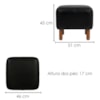 Puff Decorativo Verso 45x51 cm Pes Madeira Courino TCS 724 MOLL