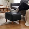 Puff Decorativo Verso 45x51 cm Pes Madeira Courino TCS 724 MOLL