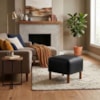 Puff Decorativo Verso 45x51 cm Pes Madeira Courino TCS 724 MOLL