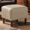 Puff Decorativo Verso 45x51 cm Pes Madeira Courino TCS 725 MOLL
