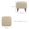 Puff Decorativo Verso 45x51 cm Pes Madeira Courino TCS 725 MOLL