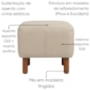 Puff Decorativo Verso 45x51 cm Pes Madeira Courino TCS 725 MOLL