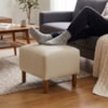 Puff Decorativo Verso 45x51 cm Pes Madeira Courino TCS 725 MOLL