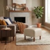Puff Decorativo Verso 45x51 cm Pes Madeira Courino TCS 725 MOLL