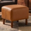 Puff Decorativo Verso 45x51 cm Pes Madeira Courino TCS 727 MOLL