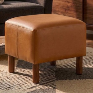Puff Decorativo Verso 45x51 cm Pes Madeira Courino TCS 727 MOLL