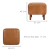 Puff Decorativo Verso 45x51 cm Pes Madeira Courino TCS 727 MOLL