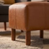 Puff Decorativo Verso 45x51 cm Pes Madeira Courino TCS 727 MOLL