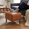Puff Decorativo Verso 45x51 cm Pes Madeira Courino TCS 727 MOLL