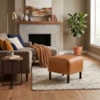Puff Decorativo Verso 45x51 cm Pes Madeira Courino TCS 727 MOLL