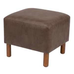 Puff Decorativo Verso 45x51 cm Pes Madeira Courino TCS 729 MOLL