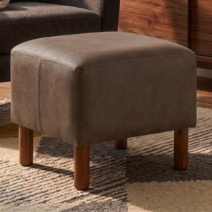 Puff Decorativo Verso 45x51 cm Pes Madeira Courino TCS 729 MOLL