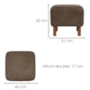 Puff Decorativo Verso 45x51 cm Pes Madeira Courino TCS 729 MOLL