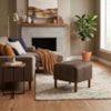 Puff Decorativo Verso 45x51 cm Pes Madeira Courino TCS 729 MOLL