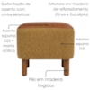Puff Decorativo Verso 45x51 cm Pes Madeira Linho Color Trend E Courino TCA 219 TCS 727 MOLL
