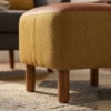 Puff Decorativo Verso 45x51 cm Pes Madeira Linho Color Trend E Courino TCA 219 TCS 727 MOLL
