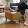 Puff Decorativo Verso 45x51 cm Pes Madeira Linho Color Trend E Courino TCA 219 TCS 727 MOLL