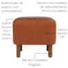 Puff Decorativo Verso 45x51 cm Pes Madeira Linho Color Trend E Courino TCA 303 TCS 727 MOLL