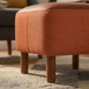 Puff Decorativo Verso 45x51 cm Pes Madeira Linho Color Trend E Courino TCA 303 TCS 727 MOLL