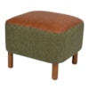 Puff Decorativo Verso 45x51 cm Pes Madeira Linho Color Trend E Courino TCA 307 TCS 727 MOLL