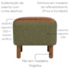 Puff Decorativo Verso 45x51 cm Pes Madeira Linho Color Trend E Courino TCA 307 TCS 727 MOLL