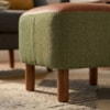 Puff Decorativo Verso 45x51 cm Pes Madeira Linho Color Trend E Courino TCA 307 TCS 727 MOLL