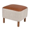 Puff Decorativo Verso 45x51 cm Pes Madeira Linho E Courino TCS 701 TCS 727 MOLL