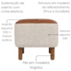 Puff Decorativo Verso 45x51 cm Pes Madeira Linho E Courino TCS 701 TCS 727 MOLL