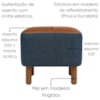Puff Decorativo Verso 45x51 cm Pes Madeira Linho E Courino TCS 718 TCS 727 MOLL
