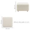Puff Modular Block 74x74 cm Pes Madeira Boucle TCE 1010 MOLL