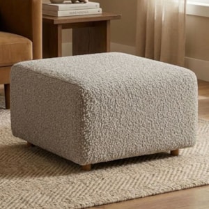 Puff Modular Block 74x74 cm Pes Madeira Boucle TCE 1018 MOLL