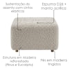Puff Modular Block 74x74 cm Pes Madeira Boucle TCE 1018 MOLL