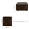 Puff Modular Block 74x74 cm Pes Madeira Courino TCS 721 MOLL