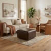 Puff Modular Block 74x74 cm Pes Madeira Courino TCS 721 MOLL