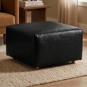 Puff Modular Block 74x74 cm Pes Madeira Courino TCS 724 MOLL