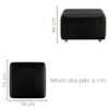Puff Modular Block 74x74 cm Pes Madeira Courino TCS 724 MOLL