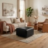 Puff Modular Block 74x74 cm Pes Madeira Courino TCS 724 MOLL