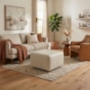 Puff Modular Block 74x74 cm Pes Madeira Courino TCS 725 MOLL
