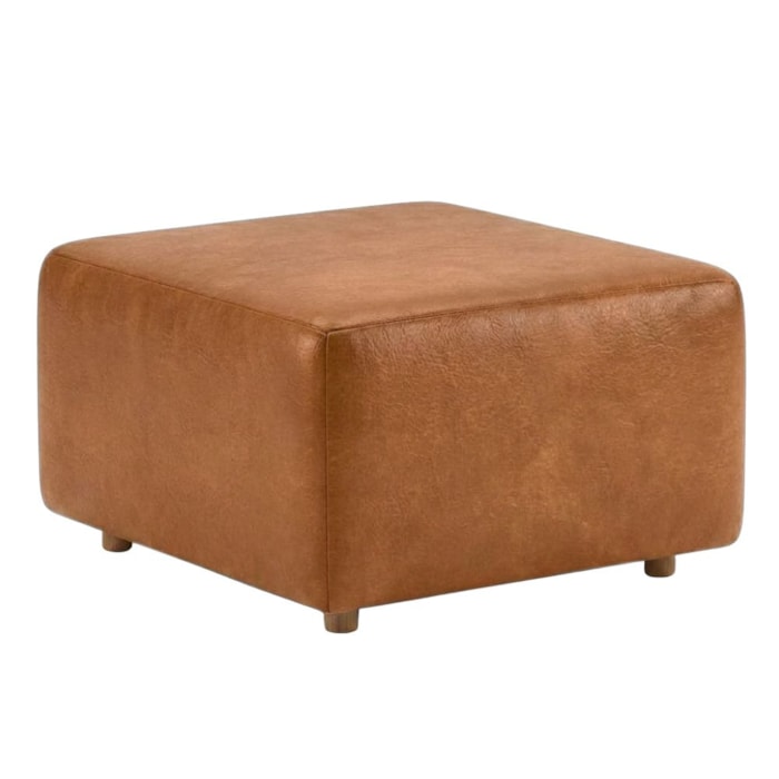 Puff Modular Block 74x74 cm Pes Madeira Courino TCS 727 MOLL