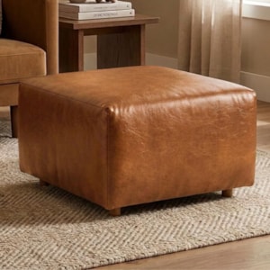 Puff Modular Block 74x74 cm Pes Madeira Courino TCS 727 MOLL