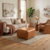 Puff Modular Block 74x74 cm Pes Madeira Courino TCS 727 MOLL