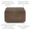 Puff Modular Block 74x74 cm Pes Madeira Courino TCS 729 MOLL