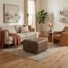 Puff Modular Block 74x74 cm Pes Madeira Courino TCS 729 MOLL