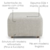 Puff Modular Block 74x74 cm Pes Madeira Linho TCS 701 MOLL