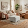Puff Modular Block 74x74 cm Pes Madeira Linho TCS 701 MOLL